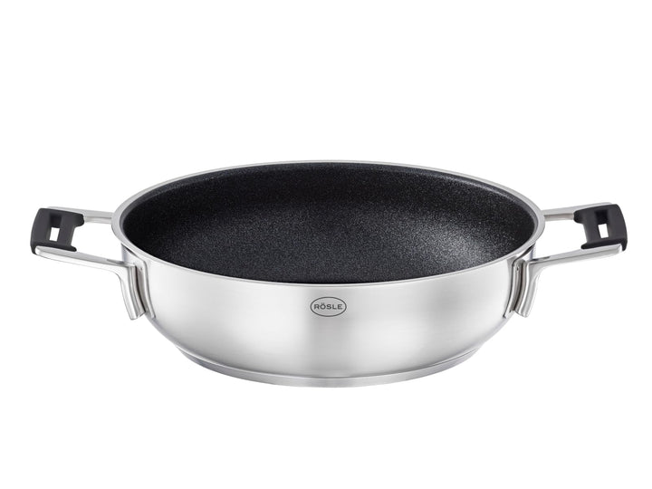 RÖSLE SILENCE PRO Servierpfanne, Pfanne mit kratzfester Premium-Antihaftversiegelung ProResist, Sili