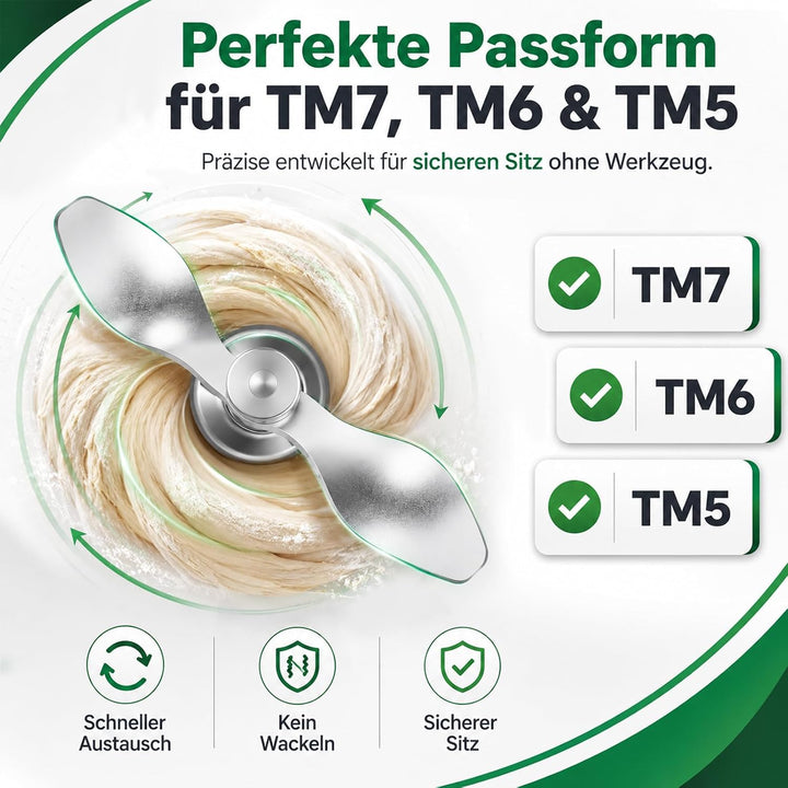 Teigmesser für Thermomix TM7 TM6 TM5 - Edelstahl Zubehörteile Thermomix Zubehör Ersatzteile Gleichmä