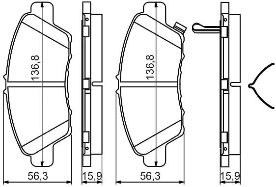 Bosch BP1483 Bremsbeläge - Vorderachse - ECE-R90 Zertifizierung - vier Bremsbeläge pro Set