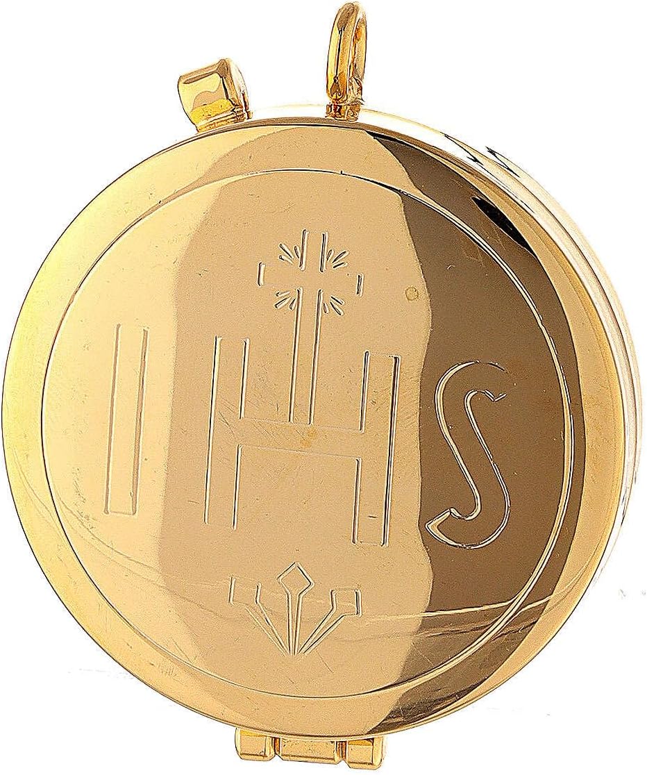 Holyart Reliquiarsetui Kalbleder mit Reliquiar IHS und Kreuz