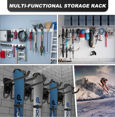 Odoland Ski Slatwall Haken Wandablage Rack mit Skibandträger und Snowboard Rack Wandhalterung Hause