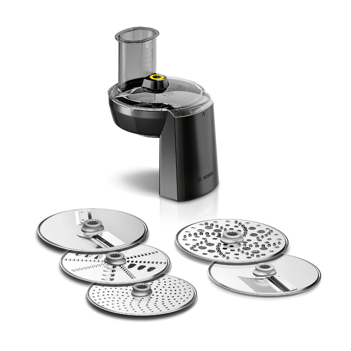 Bosch Zubehör MUZS68VL, VeggieLove Set, Durchlaufschnitzler, 5 Scheiben, Raspeln, Schneiden, Reiben,