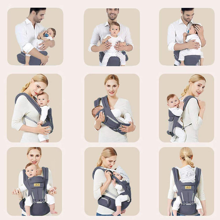 Viedouce Babytrage Ergonomische mit Hüftsitz/Reine Baumwolle Leicht und atmungsaktiv/Multiposition:D