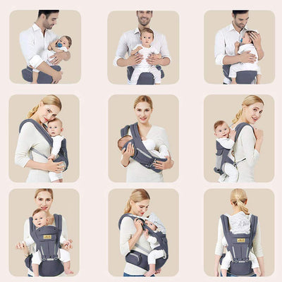 Viedouce Babytrage Ergonomische mit Hüftsitz/Reine Baumwolle Leicht und atmungsaktiv/Multiposition:D