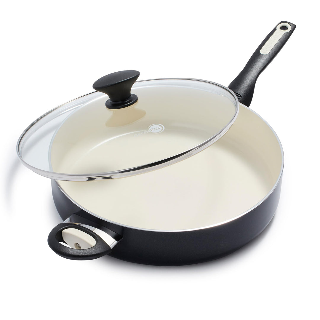 GreenPan Rio Gesunde Keramische Antihaft-Schmorpfanne 30 cm/4,8 Liter mit Deckel, PFAS-frei, Stay-Co