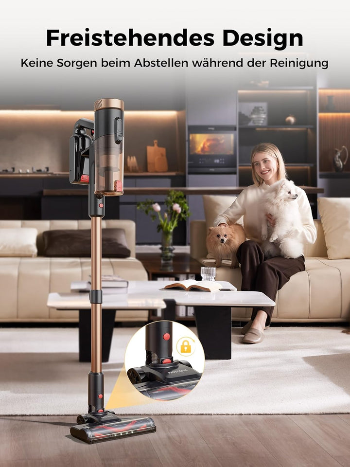 Proscenic P11 Ultra Staubsauger Kabellos, Leichter Selbststehend 50 Kpa 50 Min Akku Staubsauger mit