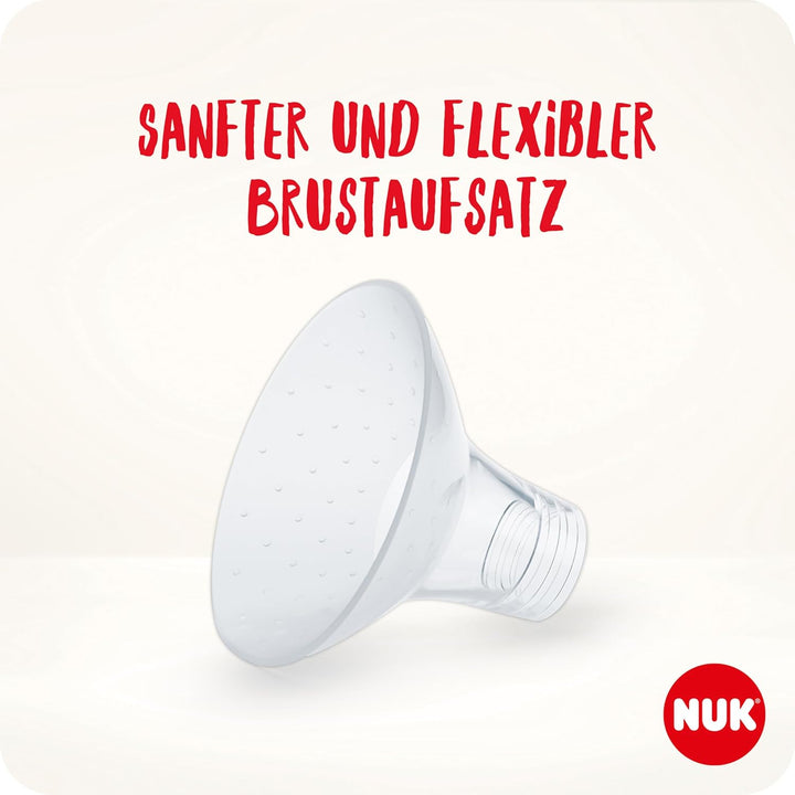 NUK Soft & Easy elektrische Milchpumpe | Brustaufsätze aus 100 % Silikon | Klein, leicht und leise |