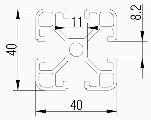 Montageprofil Alu-Profil Nut 8 40x40 Zuschnitt 700 mm 700 mm 1 Stück, 700 mm 1 Stück