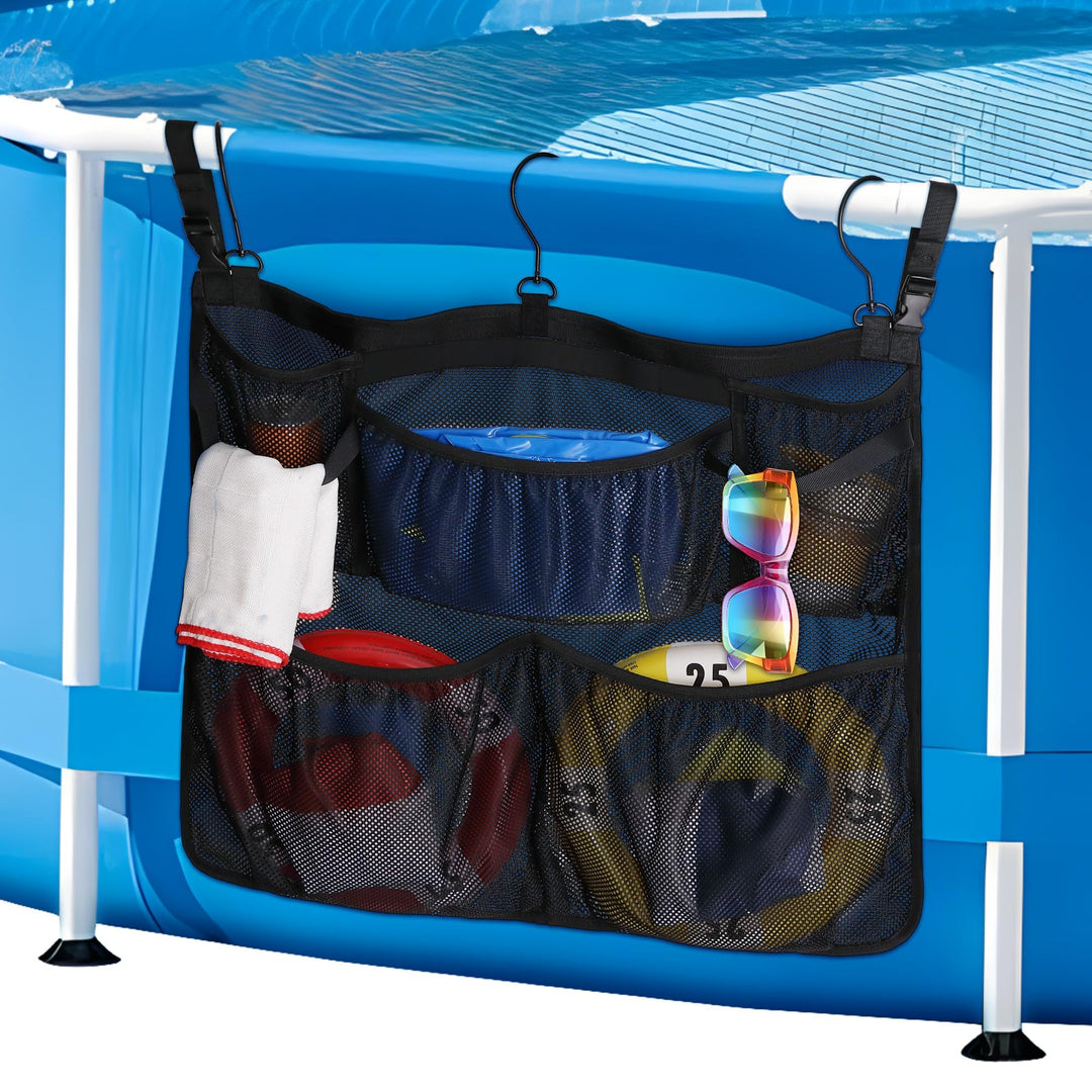 Pool Aufbewahrungstasche, Pool Aufbewahrungskorb, Pool Aufbewahrungsbox, Schwarz Schwimmbad Netztasc