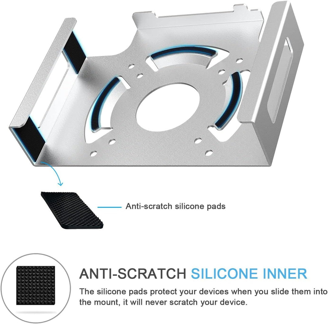 IFCASE Mac Mini M2 Halterung, Wärmeableitung Design Anti-Kratzer hinter dem Monitor, Unter dem Schre