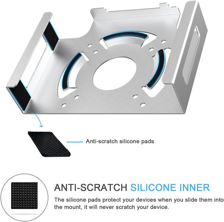 IFCASE Mac Mini M2 Halterung, Wärmeableitung Design Anti-Kratzer hinter dem Monitor, Unter dem Schre