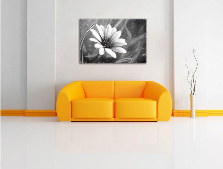 Pixxprint lilane Blume in der Natur Kunst als Leinwandbild/Grösse: 100x70 cm/Wandbild/Kunstdruck/fer
