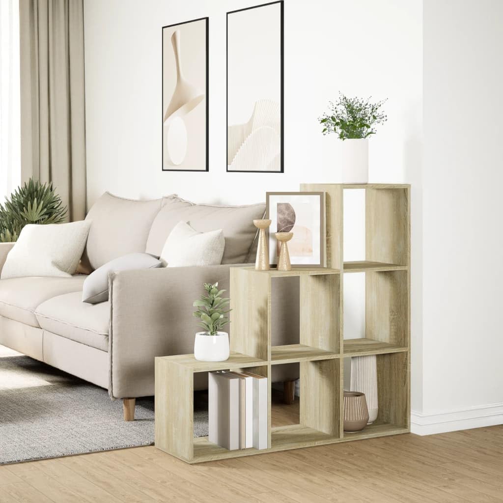 vidaXL Raumteiler Bücherregal 3 Etagen, Standregal Treppenregal für Wohnzimmer Schlafzimmer Büro, St