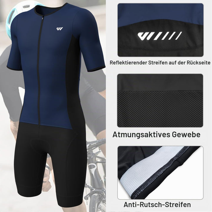 Lo.gas Herren Pro Trisuit Kurzarm Triathlonanzug für Ironman-Rennen und Triathlon-Wettkämpfe - Hochw