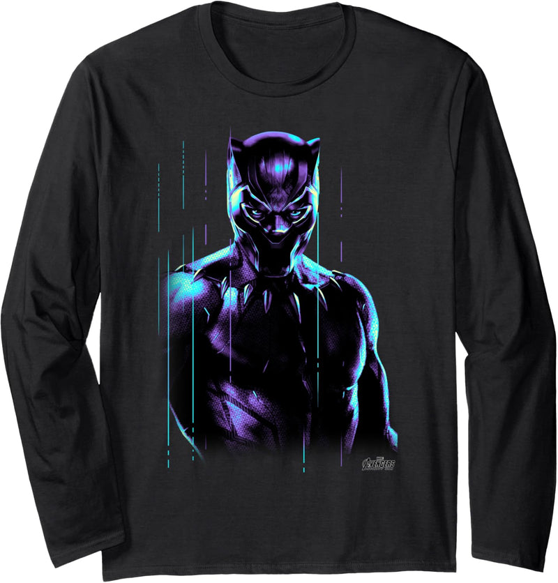 Marvel Avengers: Infinity War Black Panther Glow Portrait Langarmshirt