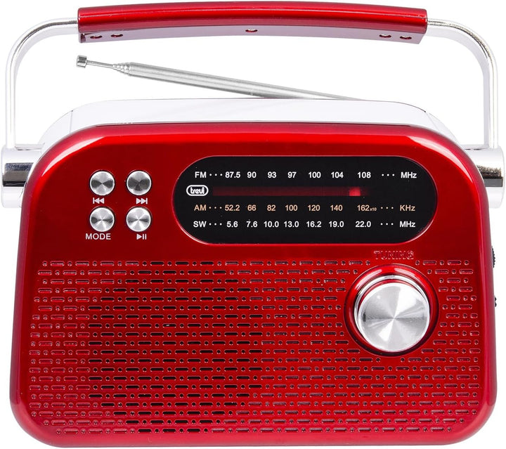 Trevi RDA 70 BR Tragbares kabelloses Multiband-Radio FM AM SW mit USB, Micro SD, MP3 und Lithium-Akk