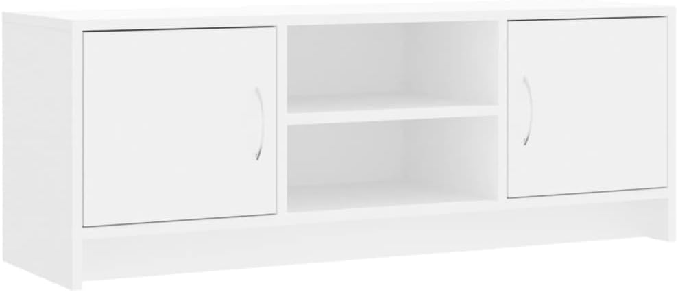 TV-Schrank, weiss, 102 x 30 x 37,5 cm, mehrschichtiges Holz, TV-Konsole, Regal unter TV, Schrank mit
