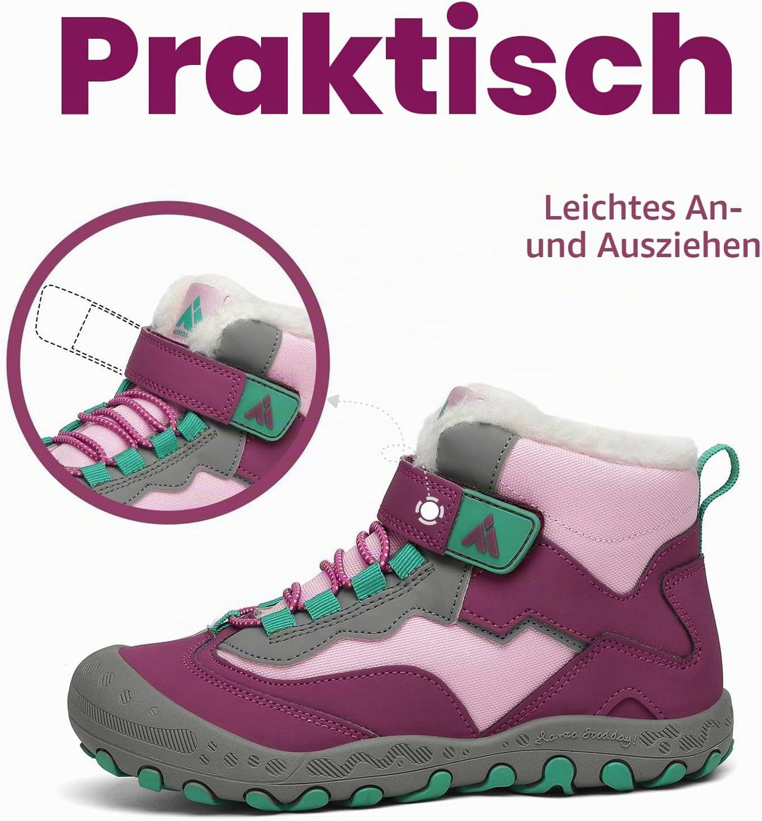 Mishansha Kinder Winterschuhe Warm Gefüttert Winterstiefel Jungen Mädchen Schneestiefel Outdoor ruts
