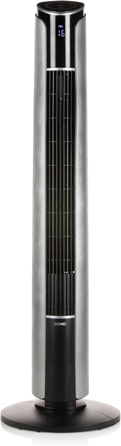 DOMO DO8127 Säulenventilator - 3 Modi + 3 Geschwindigkeiten - 107 cm Höhe, Silber/Schwarz