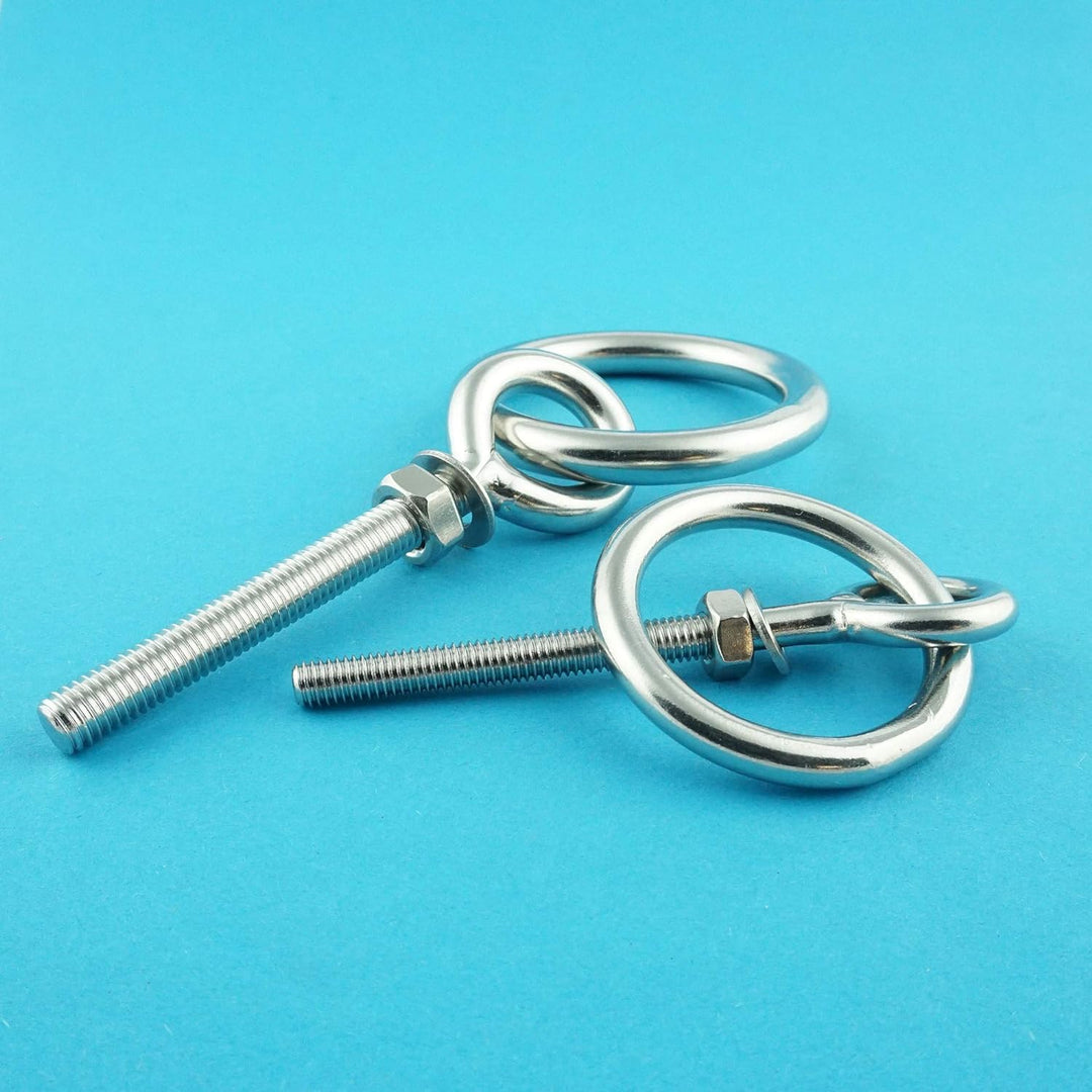 Eisenwaren2000 | M12 x 150 mm Augbolzen mit Ring (2 Stück) - Ösenschrauben - metrisches Gewinde - Ri