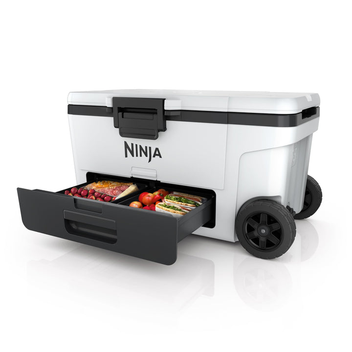 Ninja FrostVault Kühlbox mit Rollen und Isolierung, integrierter Dry Zone Schublade für Lagerung bei