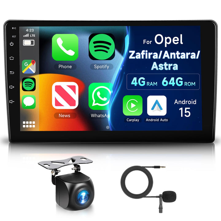Hodozzy 8 Core 4G+64G Android Autoradio für Opel Zafira/Antara/Astra 2006-2010,9 Zoll Touchscreen Bi