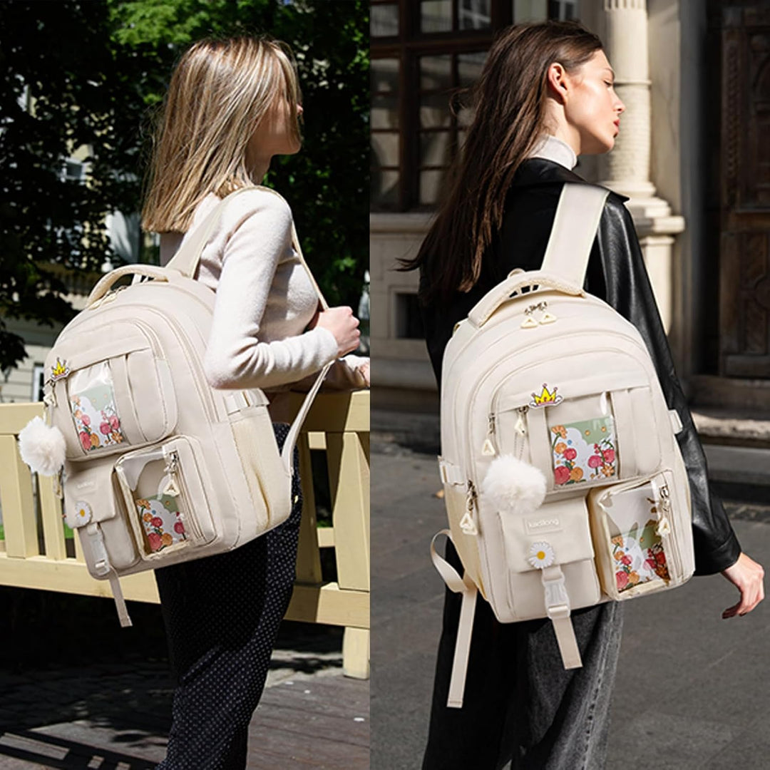Rucksack Laptop Damen 15,6 Zoll Schulrucksack Mädchen Teenager Schultasche Frauen für Schule Uni Rei