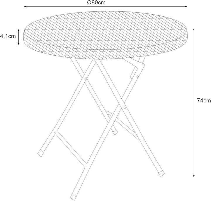 [en.casa] Klapptisch Mark Gartentisch Campingtisch klappbar 80 x 74 cm rund Picknicktisch Outdoor Ra