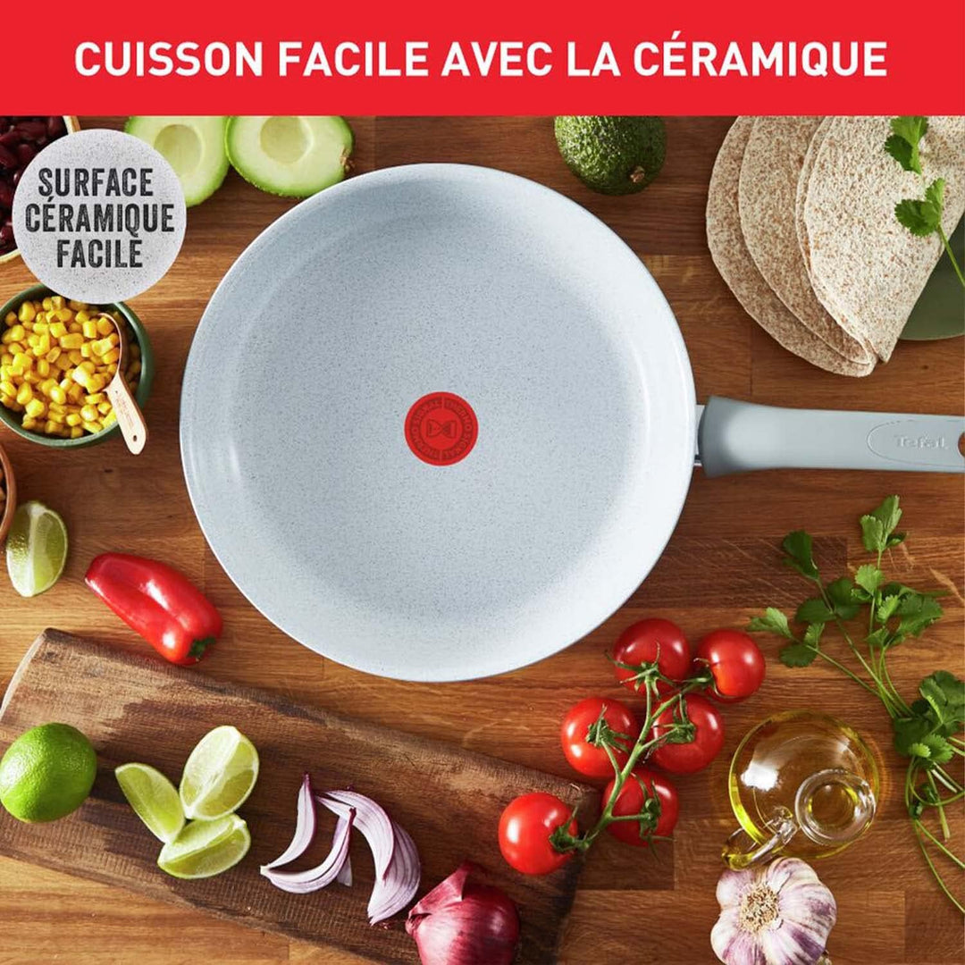 Tefal C4510453 Natural Chef Induction 24 cm Keramik Bratpfanne, Aluminium, exklusiv