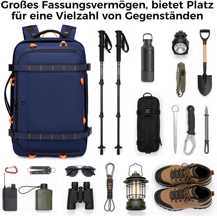 Fenree.geer Reiserucksack, Handgepäck Rucksack, Laptop Rucksack für 18.4 Zoll, Erweiterbar 49 L auf