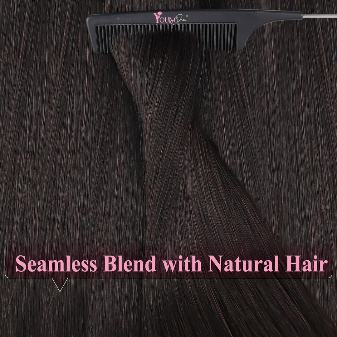 YoungSee Tape Extensions Echthaar Braun Echthaar Extensions Tape Kurz 30cm Tape in Extensions Echtha