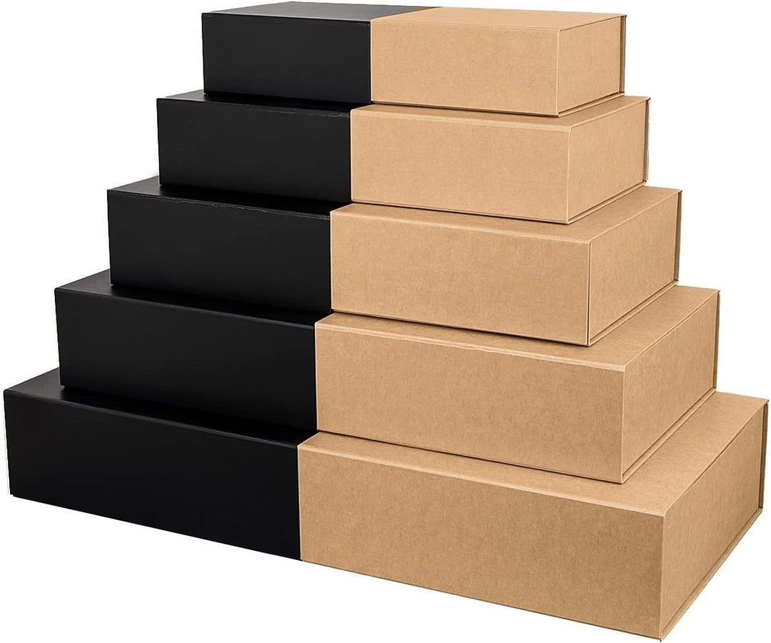 JiaWei Geschenkbox 3 Stück, 38.5x35x12.8 cm Geschenkkarton mit Magnetisch Deckel, Grusskarten & Gesc