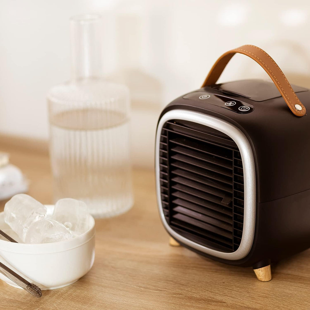 CREATE/AIR COOLER BOX STUDIO/Mini-Tischventilator Schwarz/USB-Kabel, LDC TOUCH PANEL, 3 Geschwindigk