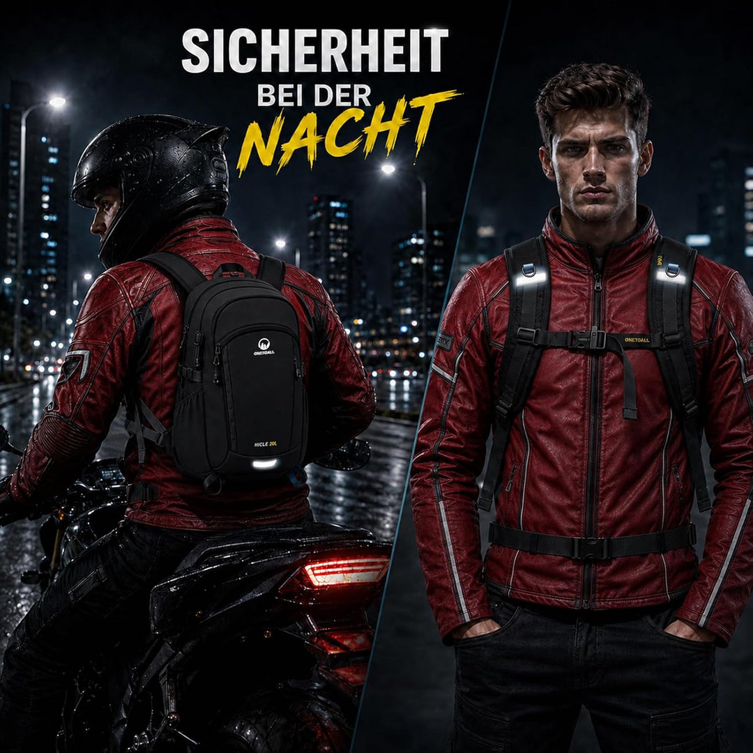 Wanderrucksack Damen & Herren 20L, Leichter Tagesrucksack Klein, Rucksack Wasserdicht mit Regenhülle