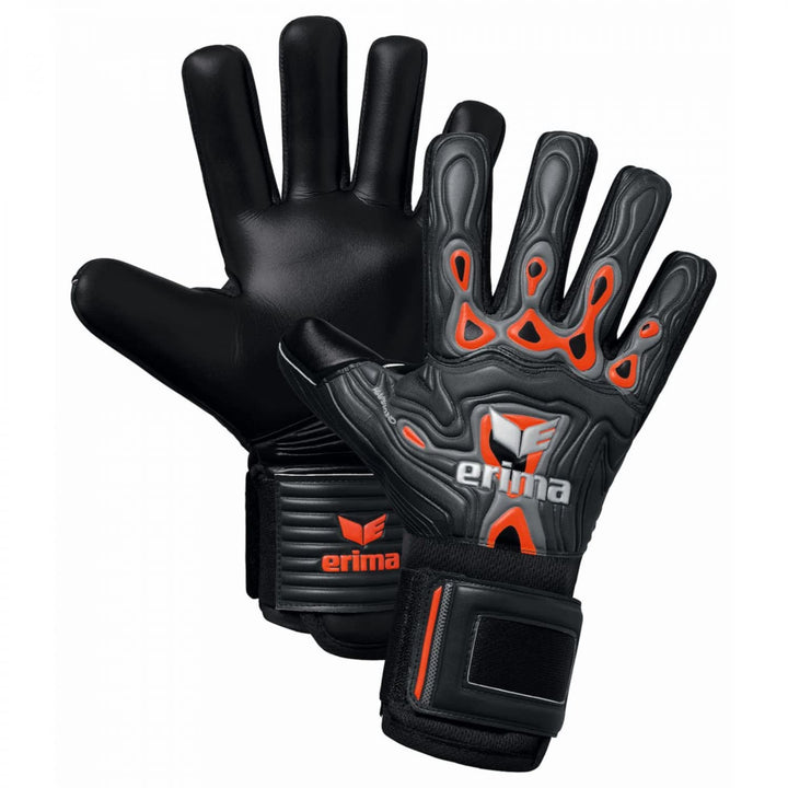Erima Unisex Flex-ray Hardground Torwarthandschuh 7 fiery coral/schwarz, 7 fiery coral/schwarz