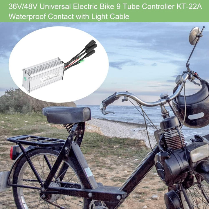 Keenso E-Bike Controller, Elektrofahrrad Universal KT‑22A Wasserdichter 36V /48V Controller mit Lich
