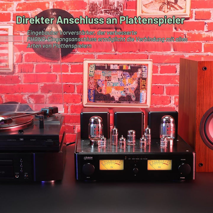 Juson Audio FTA88 Upgrade KT88 Ventilrohrverstärker, Klasse A, HiFi-Vakuumverstärker mit BT 5.4 Mosf