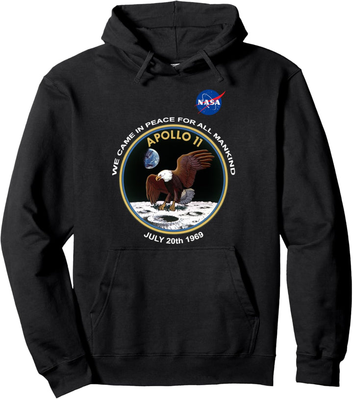 NASA Apollo 11 Patch We Came In Peace Moon Landing Pullover Hoodie