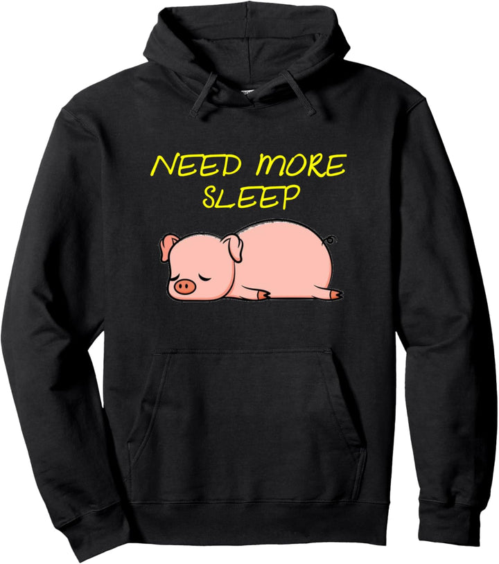 Lustiges Schlafanzug-Set mit schlafendem Schweinchen Pullover Hoodie