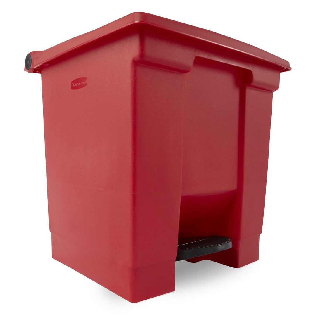 Rubbermaid Commercial Products 16 1/4x15 3/4x17 1/8 inch 8gal Step On Container - Red rot 45.0 x 50.