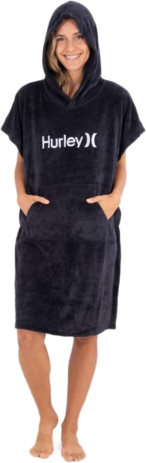 Hurley Unisex Oao Hooded Towel Rash Guard Set, Schwarz, Einheitsgrösse EU