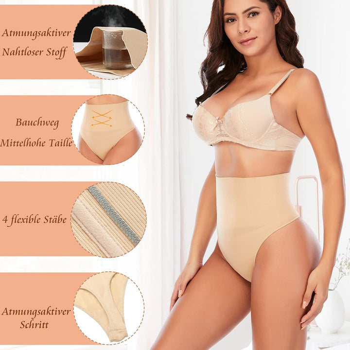 YARRCO Damen Bauchweg Unterhose Slips String Tanga Shapewear Miederhose Body Shaper Miederslips Figu