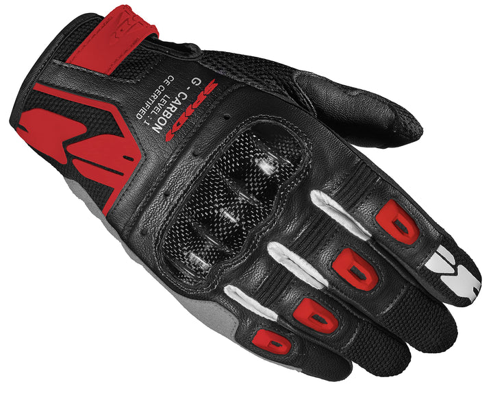 SPIDI Men's Motorradhandschuhe aus Leder mit Protektoren M Rot, M Rot