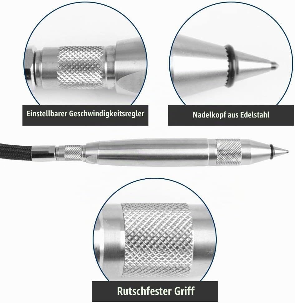 Jadeshay Pneumatischer Gravierstift, Pneumatischer Luftgravurstift Druckluft Gravur, Gravur-Beschrif