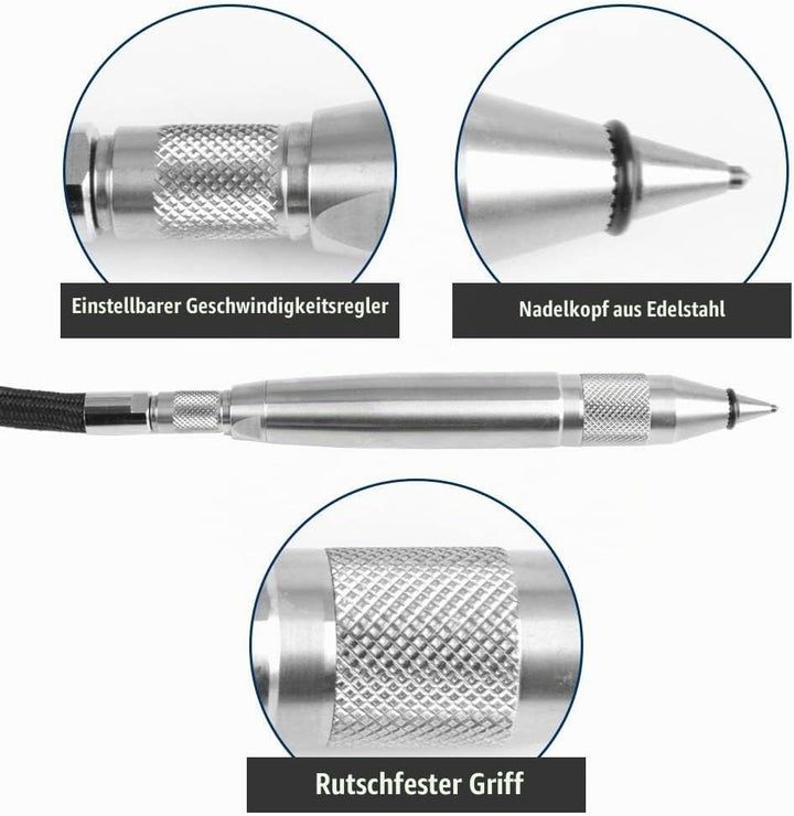 Jadeshay Pneumatischer Gravierstift, Pneumatischer Luftgravurstift Druckluft Gravur, Gravur-Beschrif