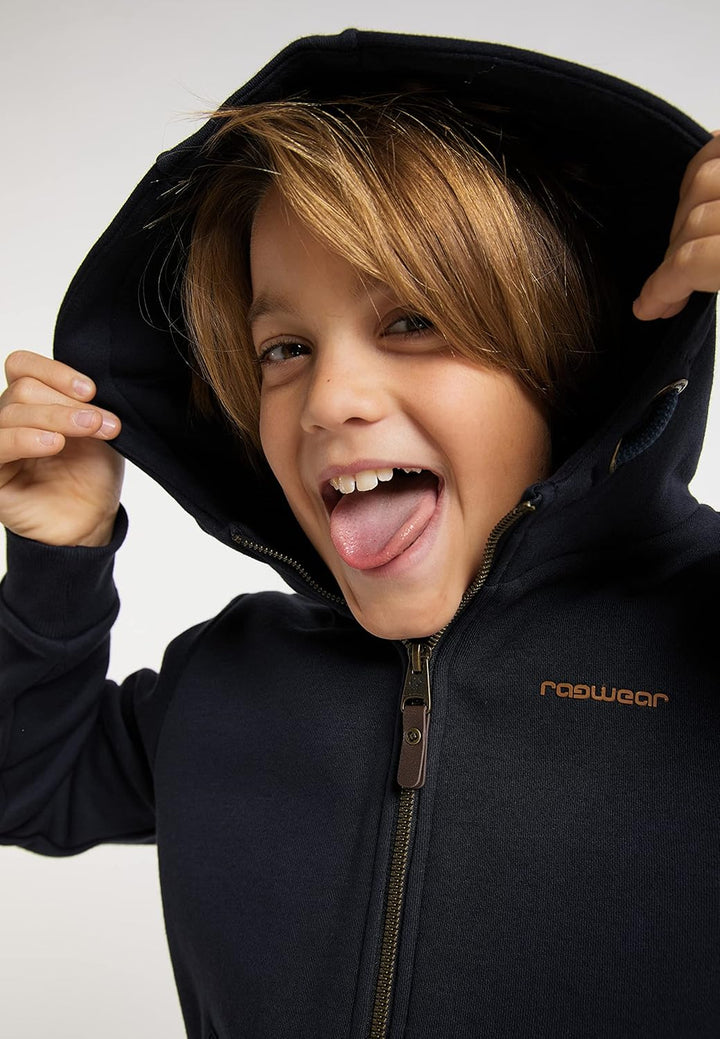 Ragwear Honza Zip Jungen Sweatjacke Sweatshirt mit Kapuze und Reissverschluss Übergangsjacke Sweater
