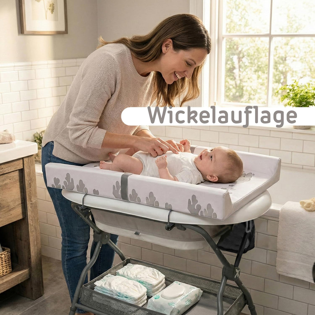 Twinly Bubbly – Faltbare 2-in-1-Baby-Badewanne – Ergonomisch verstellbare Höhe, abnehmbare Badewanne