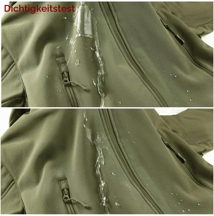 MakingDa Wasserdichte Herren-Jacke, lässiger Kapuzenmantel, Softshell-Fleece-gefüttert, Laufjacken,
