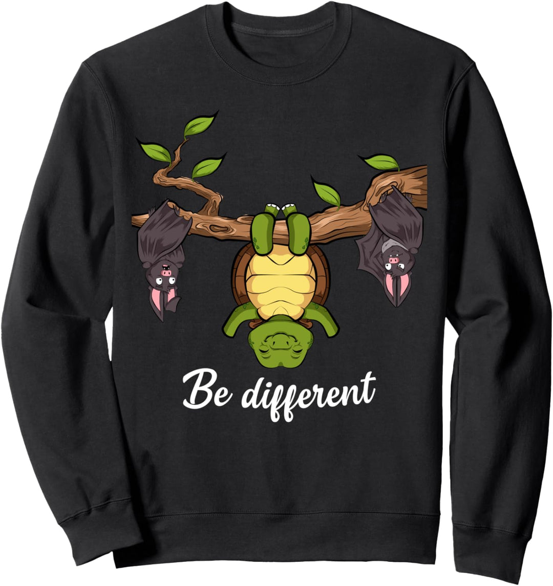 Be different Schildkröte und Fledermäuse Sweatshirt