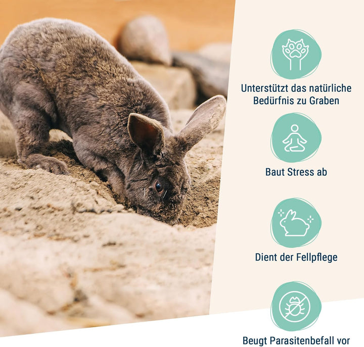 Schicker Mineral – 25 kg Buddelsand für Kaninchen & Hasen – kantengerundet für sensible Pfoten – rei